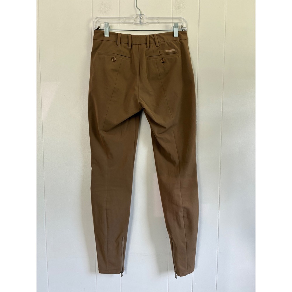 Prada Brown Slim Fit Equestrian Trousers Ankle Zip Pants Womens Size 40 IT 4 US - Picture 2 of 12